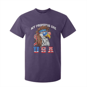 Funny 4th of July T Shirt For Kid My Pronouns Are USA Eagle American TS10 Purple Print Your Wear