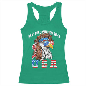 Funny 4th of July Racerback Tank Top My Pronouns Are USA Eagle American TS10 Irish Green Print Your Wear