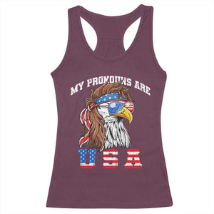 Funny 4th of July Racerback Tank Top My Pronouns Are USA Eagle American TS10 Maroon Print Your Wear