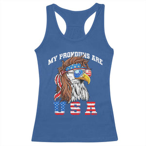 Funny 4th of July Racerback Tank Top My Pronouns Are USA Eagle American TS10 Royal Blue Print Your Wear