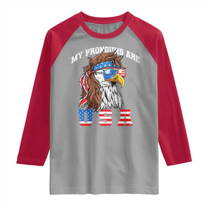 Funny 4th of July Raglan Shirt My Pronouns Are USA Eagle American TS10 Sport Gray Red Print Your Wear