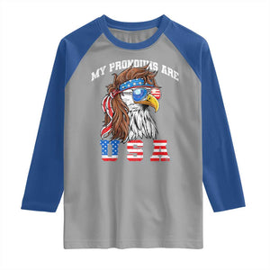 Funny 4th of July Raglan Shirt My Pronouns Are USA Eagle American TS10 Sport Gray Royal Print Your Wear