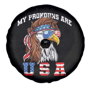 Funny 4th of July Spare Tire Cover My Pronouns Are USA Eagle American TS10 Print Your Wear