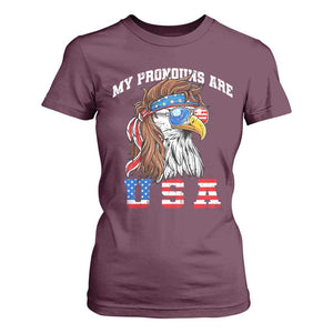 Funny 4th of July T Shirt For Women My Pronouns Are USA Eagle American TS10 Maroon Print Your Wear