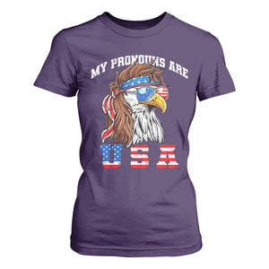 Funny 4th of July T Shirt For Women My Pronouns Are USA Eagle American TS10 Purple Print Your Wear