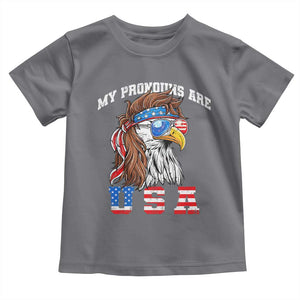 Funny 4th of July Toddler T Shirt My Pronouns Are USA Eagle American TS10 Charcoal Print Your Wear