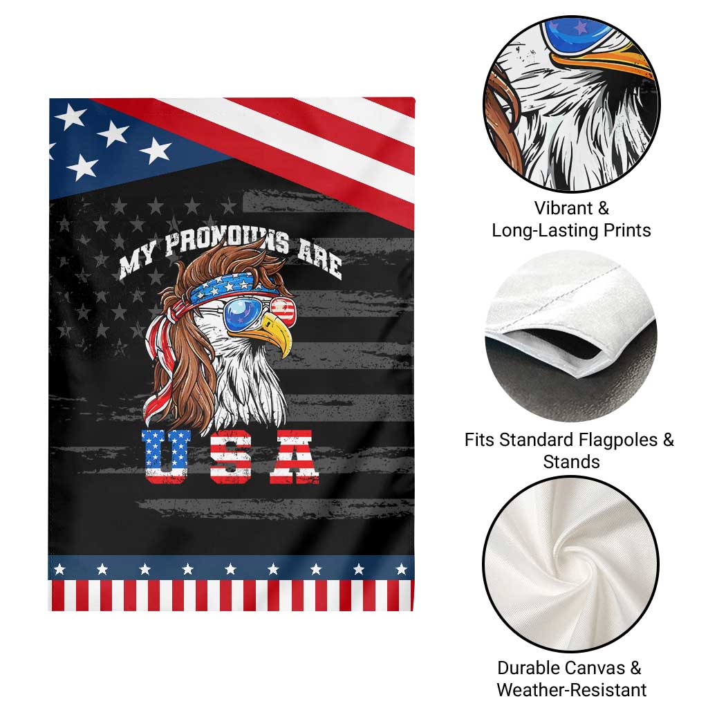Funny 4th of July Garden Flag My Pronouns Are USA Eagle American TS10 Print Your Wear