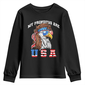 Funny 4th of July Youth Sweatshirt My Pronouns Are USA Eagle American TS10 Black Print Your Wear