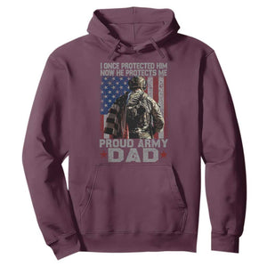 Proud Army Dad Hoodie I Once Protected Him Now He Protects Me TS10 Maroon Print Your Wear