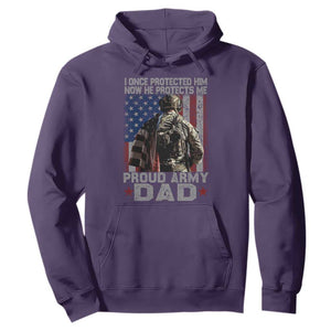 Proud Army Dad Hoodie I Once Protected Him Now He Protects Me TS10 Purple Print Your Wear