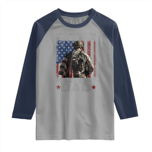 Proud Army Dad Raglan Shirt I Once Protected Him Now He Protects Me TS10 Sport Gray Navy Print Your Wear