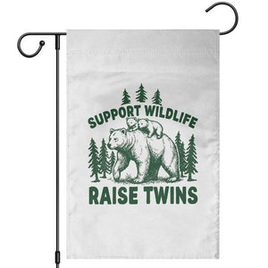 Support Wildlife Raise Twins Garden Flag Twin Parent Mom Dad Bear Family TS10 White Print Your Wear