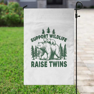 Support Wildlife Raise Twins Garden Flag Twin Parent Mom Dad Bear Family TS10 Print Your Wear