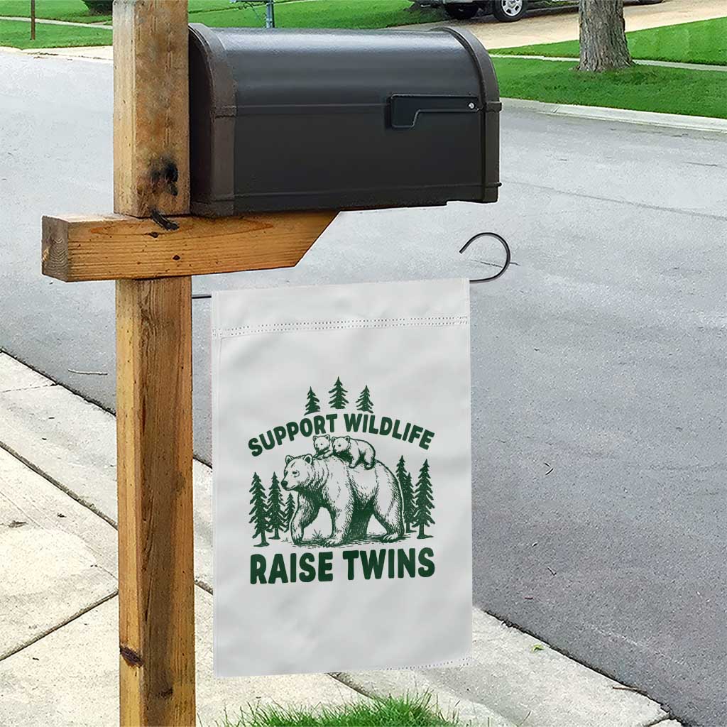 Support Wildlife Raise Twins Garden Flag Twin Parent Mom Dad Bear Family TS10 Print Your Wear