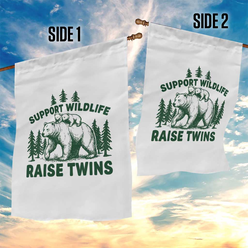 Support Wildlife Raise Twins Garden Flag Twin Parent Mom Dad Bear Family TS10 Print Your Wear