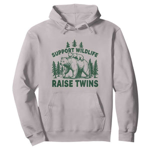 Support Wildlife Raise Twins Hoodie Twin Parent Mom Dad Bear Family