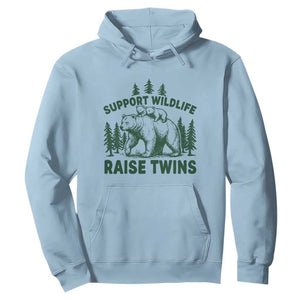 Support Wildlife Raise Twins Hoodie Twin Parent Mom Dad Bear Family