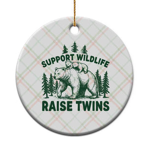 Support Wildlife Raise Twins Ceramic Ornament Twin Parent Mom Dad Bear Family TS10 1pc Christmas Plaid Print Your Wear