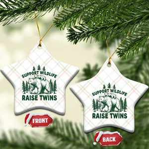 Support Wildlife Raise Twins Ceramic Ornament Twin Parent Mom Dad Bear Family TS10 Print Your Wear