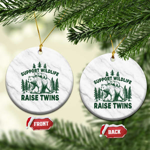 Support Wildlife Raise Twins Ceramic Ornament Twin Parent Mom Dad Bear Family TS10 1pc White Marble Print Your Wear