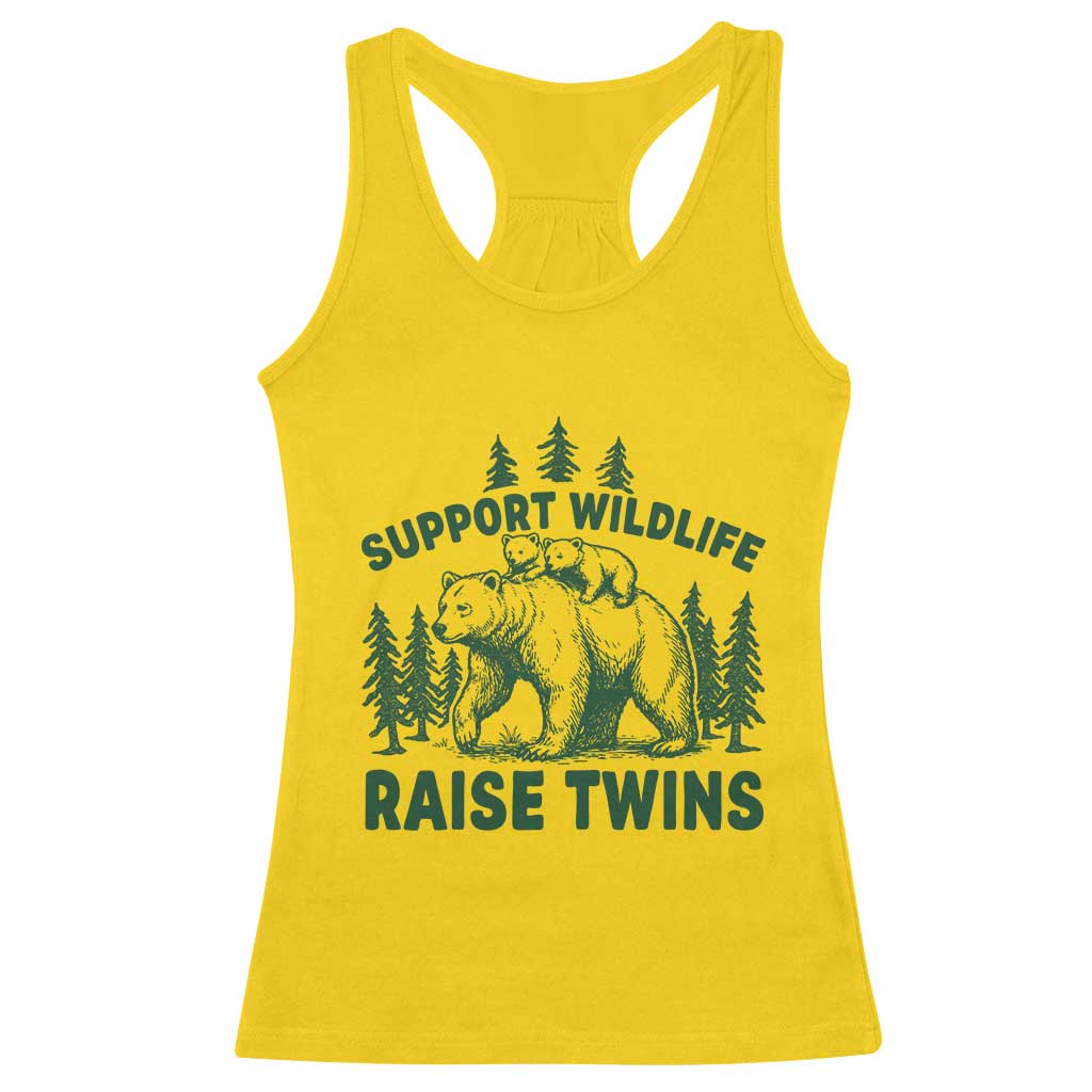 Support Wildlife Raise Twins Racerback Tank Top Twin Parent Mom Dad Bear Family TS10 Daisy Print Your Wear