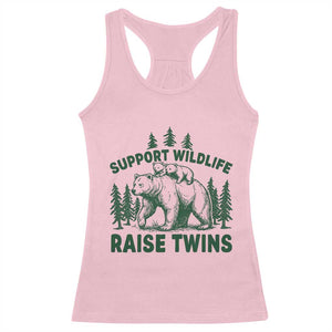 Support Wildlife Raise Twins Racerback Tank Top Twin Parent Mom Dad Bear Family TS10 Light Pink Print Your Wear