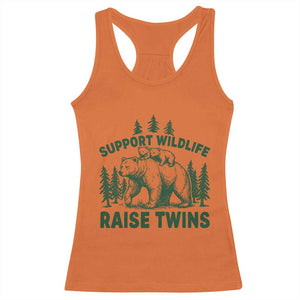 Support Wildlife Raise Twins Racerback Tank Top Twin Parent Mom Dad Bear Family TS10 Orange Print Your Wear