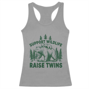 Support Wildlife Raise Twins Racerback Tank Top Twin Parent Mom Dad Bear Family TS10 Sport Gray Print Your Wear