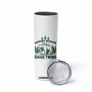 Support Wildlife Raise Twins Skinny Tumbler Twin Parent Mom Dad Bear Family TS10 Print Your Wear