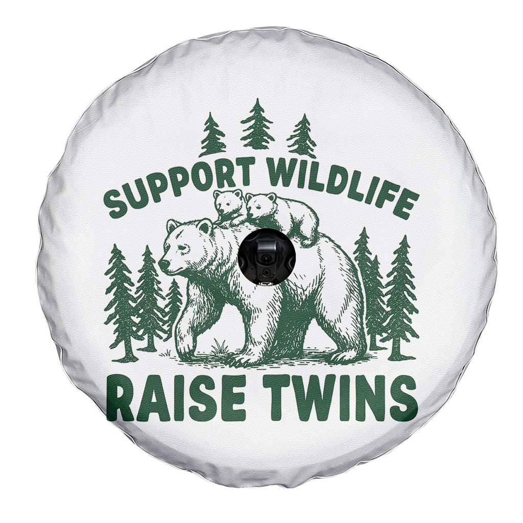 Support Wildlife Raise Twins Spare Tire Cover Twin Parent Mom Dad Bear Family TS10 Print Your Wear