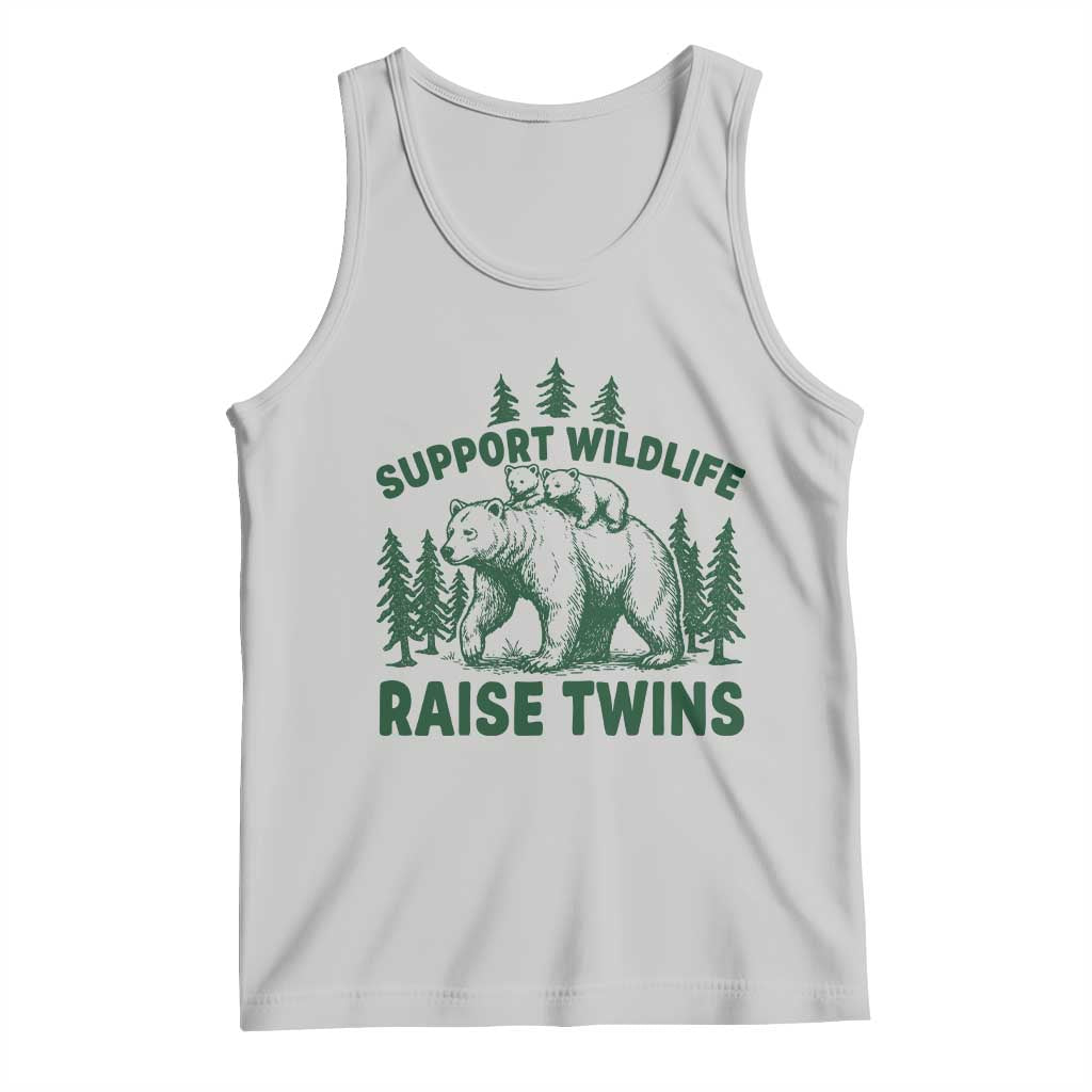 Support Wildlife Raise Twins Tank Top Twin Parent Mom Dad Bear Family TS10 Ash Print Your Wear