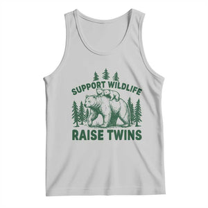 Support Wildlife Raise Twins Tank Top Twin Parent Mom Dad Bear Family TS10 Ash Print Your Wear