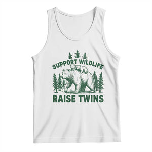Support Wildlife Raise Twins Tank Top Twin Parent Mom Dad Bear Family TS10 White Print Your Wear