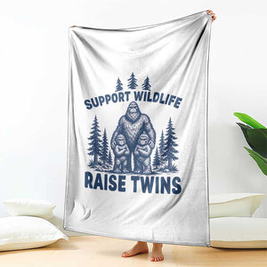 Support Wildlife Raise Twins Throw Blanket Twin Dad Mom Parent Bigfoot Family TS10 Print Your Wear