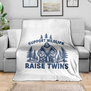 Support Wildlife Raise Twins Throw Blanket Twin Dad Mom Parent Bigfoot Family TS10 Print Your Wear