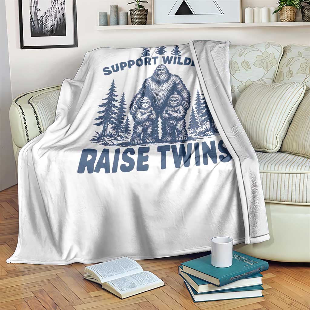 Support Wildlife Raise Twins Throw Blanket Twin Dad Mom Parent Bigfoot Family TS10 Print Your Wear