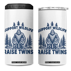 Support Wildlife Raise Twins 4 in 1 Can Cooler Tumbler Twin Dad Mom Parent Bigfoot Family TS10 One Size: 16 oz White Print Your Wear