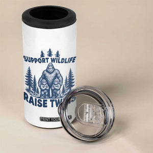 Support Wildlife Raise Twins 4 in 1 Can Cooler Tumbler Twin Dad Mom Parent Bigfoot Family TS10 Print Your Wear