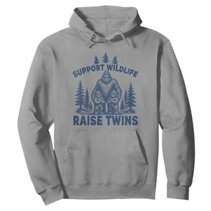 Support Wildlife Raise Twins Hoodie Twin Dad Mom Parent Bigfoot Family TS10 Sport Gray Print Your Wear