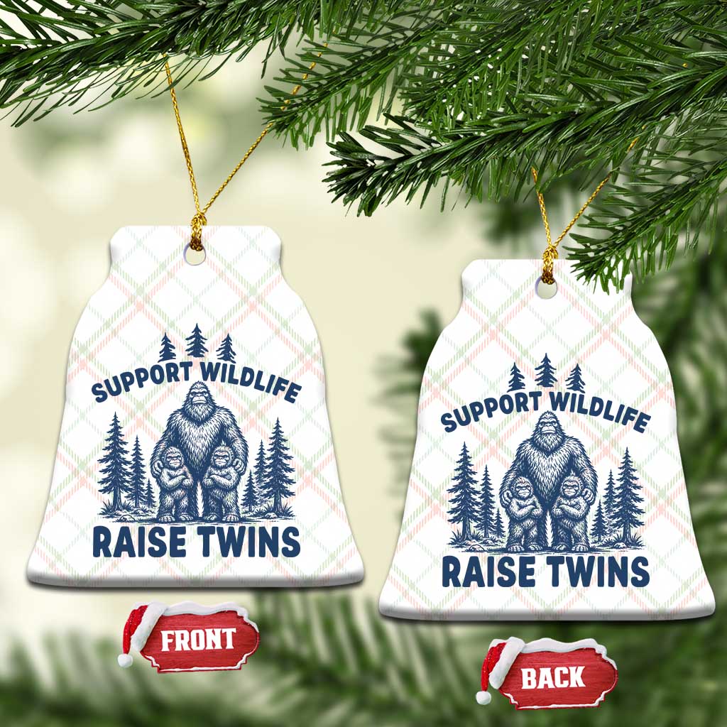 Support Wildlife Raise Twins Ceramic Ornament Twin Dad Mom Parent Bigfoot Family TS10 Print Your Wear