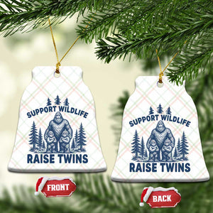 Support Wildlife Raise Twins Ceramic Ornament Twin Dad Mom Parent Bigfoot Family TS10 Print Your Wear