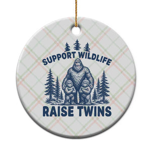 Support Wildlife Raise Twins Ceramic Ornament Twin Dad Mom Parent Bigfoot Family TS10 1pc Christmas Plaid Print Your Wear