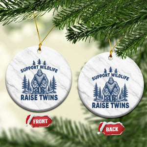 Support Wildlife Raise Twins Ceramic Ornament Twin Dad Mom Parent Bigfoot Family TS10 1pc White Marble Print Your Wear