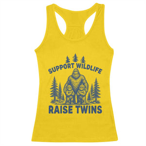 Support Wildlife Raise Twins Racerback Tank Top Twin Dad Mom Parent Bigfoot Family TS10 Daisy Print Your Wear