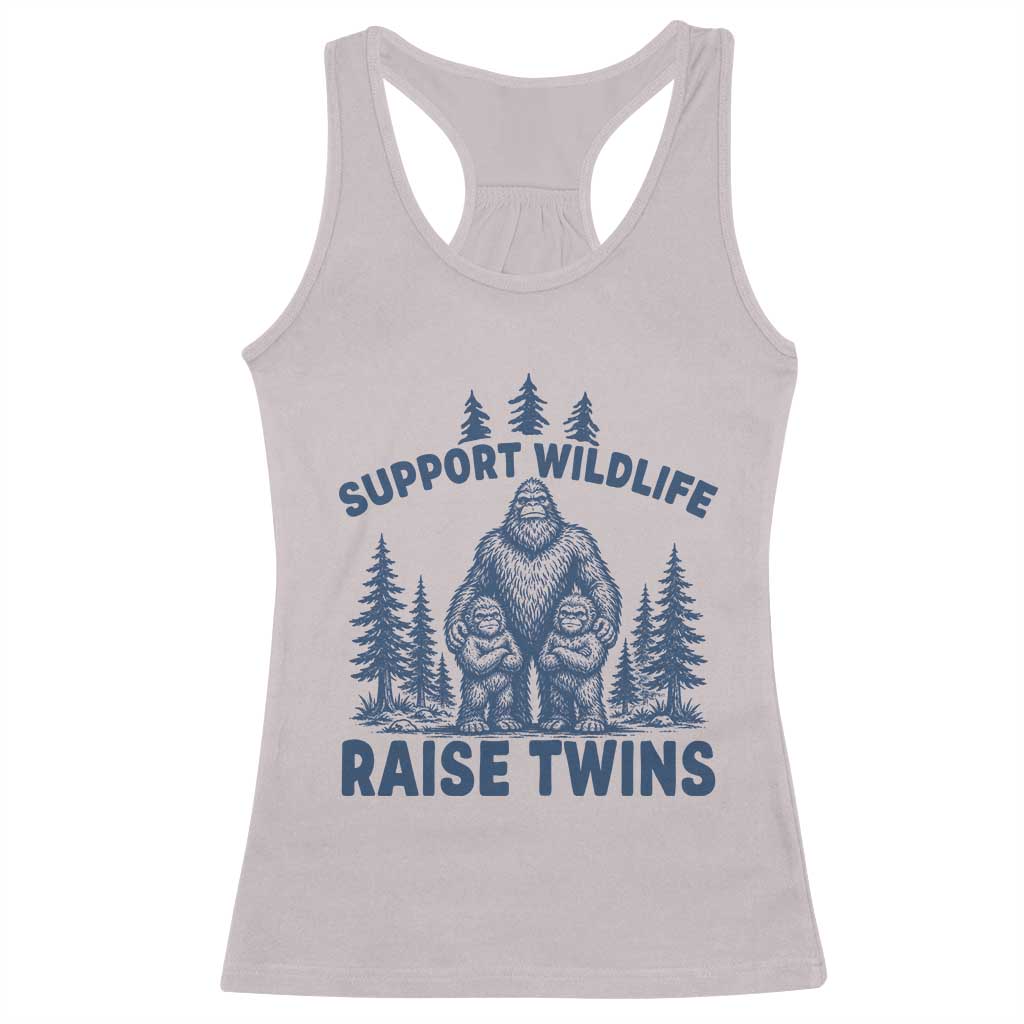 Support Wildlife Raise Twins Racerback Tank Top Twin Dad Mom Parent Bigfoot Family TS10 Ice Gray Print Your Wear