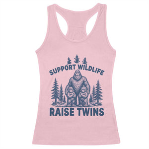 Support Wildlife Raise Twins Racerback Tank Top Twin Dad Mom Parent Bigfoot Family TS10 Light Pink Print Your Wear
