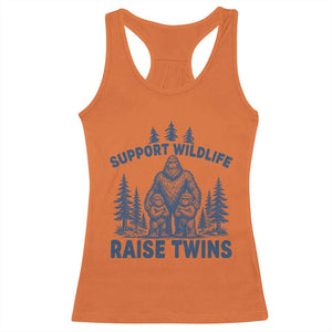 Support Wildlife Raise Twins Racerback Tank Top Twin Dad Mom Parent Bigfoot Family TS10 Orange Print Your Wear
