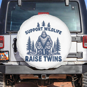Support Wildlife Raise Twins Spare Tire Cover Twin Dad Mom Parent Bigfoot Family TS10 No hole White Print Your Wear