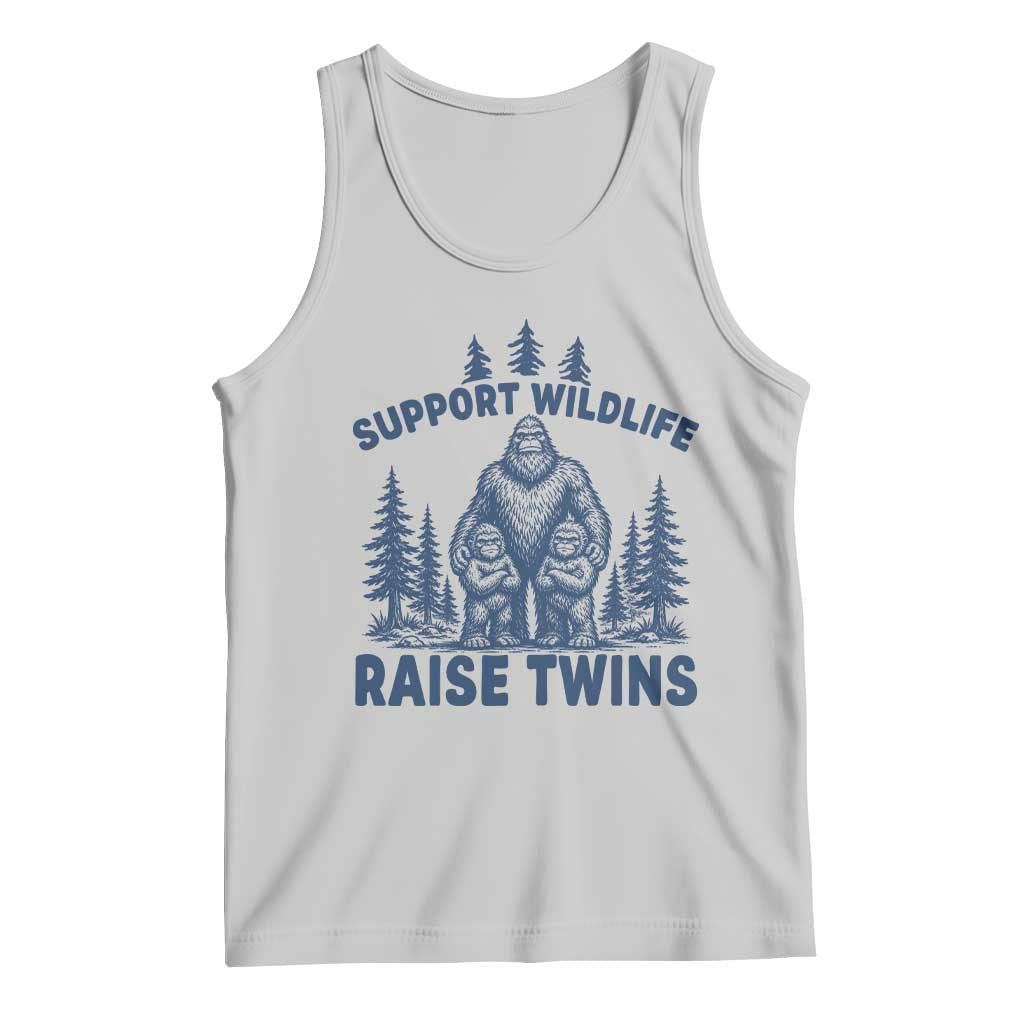 Support Wildlife Raise Twins Tank Top Twin Dad Mom Parent Bigfoot Family TS10 Ash Print Your Wear