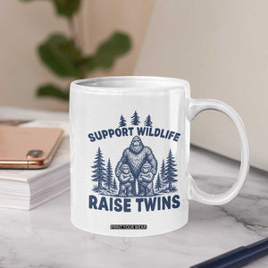 Support Wildlife Raise Twins Coffee Mug Twin Dad Mom Parent Bigfoot Family TS10 Print Your Wear